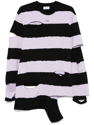 Off-white T-shirt Punk Stripes - Viola