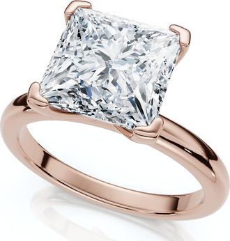 Pompeii3 Certified 2 1/2Ct Princess Cut Diamond Engagement Ring 14k Gold or Pt Lab Grown