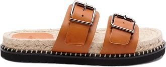 Castaner Karamelbruine Dubbele Band Platte Schoenen - Dames - Sandalen - Bruin - 37 EU - Schoenen