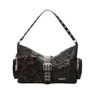 Desigual Shoulder Bags, female, Brown, Size: ONE SIZE Handbag with Zip and Multiple Pockets