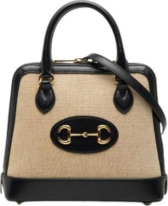 Gucci Pre-owned Canvas gucci-bags - Dames - Vintage Handtas - Beige - ONE Size - Vintage