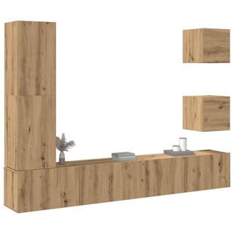 Berkfield Home 5 Piece TV Cabinet Set Wall-mounted Artisan Oak Engineered Wood
