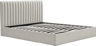 Vente-Unique Canap&eacute; abatible 160 x 200 cm - Tela - Gris claro - SARANELI