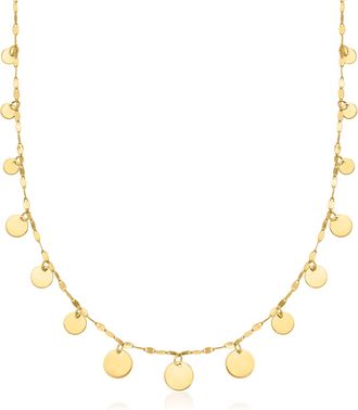Canaria Canaria Italian 1.5mm 10kt Yellow Gold Graduated Circles Lumachina Chain Necklace
