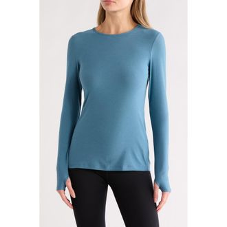 Beyond Yoga Classic Crewneck Pullover in Vintage Denim Blue Heather at Nordstrom Rack, Size X-Small