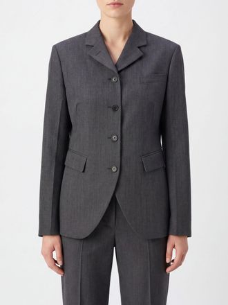 Jil Sander Single-Breasted Slim Fit Cropped Blazer in Wool and Mohair
