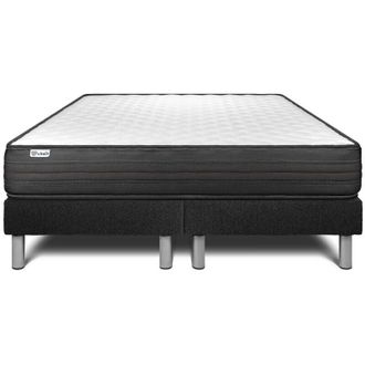 VITALIT Vitalit - Base Tapizada Negro + Colch&oacute;n Con Espuma Viscoel&aacute;stica 2x100x200