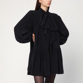 Saint Laurent Black lavalli&egrave;re dress in silk