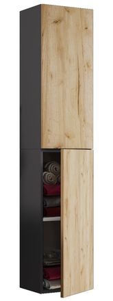 ebuy24 Gabinete De Ba&ntilde;o De Madera Vcm Muebles De Ba&ntilde;o Estante De Pared Ba&ntilde;o Gabinete De Ba&ntilde;o Gabinete Alto Dimensiones Aprox. Al. 150 X An. 33 X T. 22 Cm - L