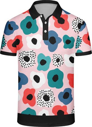 Generic Mens Vintage Striped Polo Shirt Short Sleeve Casual Golf Shirt Breathable Moisture-Wicking Classic Collared T-Shirt for Golf Work and Daily Wear (UK, 