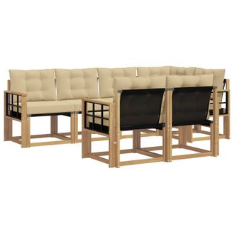 vidaXL Conjunto De Sof&aacute;s De Exterior Con Coj&iacute;n 7 Pcs Y Beige Vidaxl