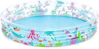 OEM Piscina Hinchable Infantil Con Tres Flotadores Y Dise&ntilde;o De Buceo Profundo - 183 Cm X 183 Cm X 33 Cm - Multicolor