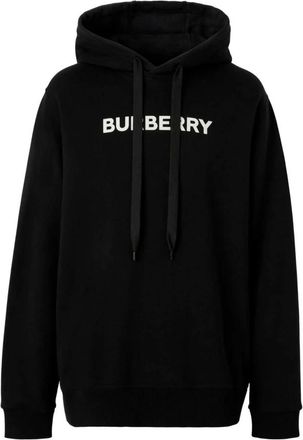 Burberry Hoodies & sweatvesten, Heren, Zwart, 2Xl, Katoen, Ansdell Logo-Print Katoenen Hoodie