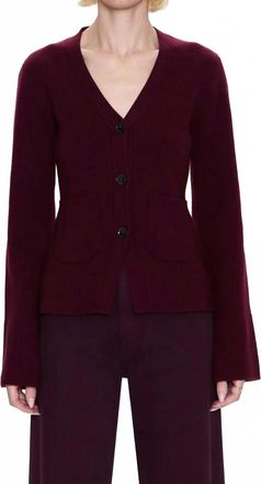 Pistola Denim Aeron Button Front Cardigan In Claret