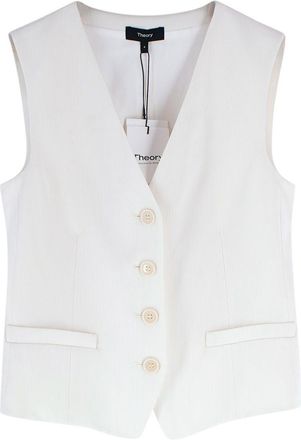 Theory Cream Admiral Stripe Waistcoat Size XS