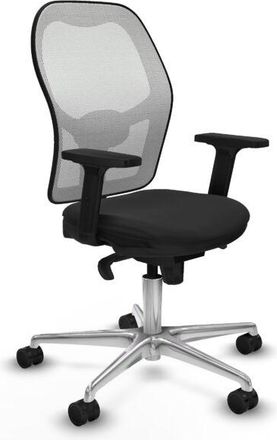 Piqueras y Crespo Piqueras Y Crespo - Jorquera Sincro Malla Blanca Similpiel Negro Brazos 2d Base Aluminio Ruedas 65mm Nailon