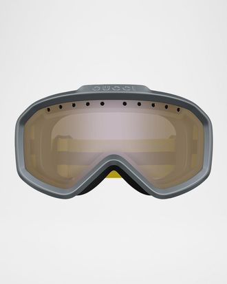 Gucci Men & apos;s Multicolor Logo Injection Plastic Shield Sunglasses