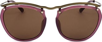 Linda Farrow DRIES VAN NOTEN DVN85 C1 Womens Sunglasses Purple Size 50