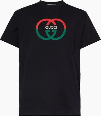 Gucci Mens Gucci Interlocking G Print Oversized T-Shirt in Black - Size: 36