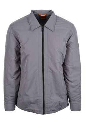 Boss Orange by Hugo Boss Mens Leejay Overshirt Open grey Cotton - Size X-Large