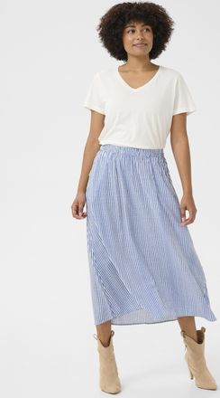 Cream Rok A-shape blue white