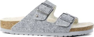 Birkenstock Womens Arizona Rivet Wool Felt Sandal In Light Grey