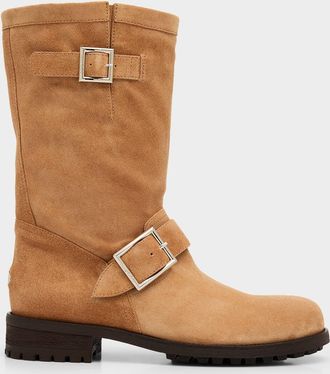 Jimmy Choo London Suede Biker Boots