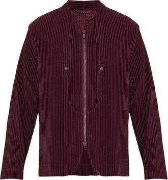 Homme Pliss&eacute; Issey Miyake Quarry jack met rits - Rood