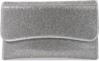 Berness Rhinestone Envelope Clutch in Silver at Nordstrom Rack