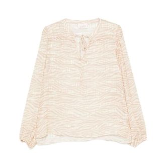MC2 Saint Barth Blouses, female, Beige, Size: S Silk Voile Shirt