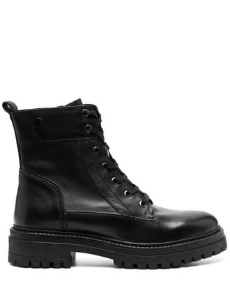 Geox Iridea ankle-length leather boots - women - Rubber/Calf Leather/Calf Leather - 36 - Black