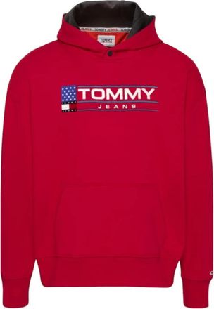 Tommy Jeans Heren Hoodie RLX Modern Sport - Heren - Hoodies - Rood - S - Katoen - Hoodies & sweatvesten