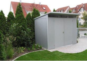 BIOHORT Caseta Cobertizo Metalica Avantgarde Xl Color Gris Cuarzo Metalizado Doble Puerta