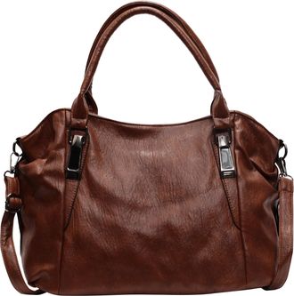 Generic Aukojoy Crossbody PU Leather Hobo Bag Large Capacity Trendy Top Handle Everyday Work Purse for Women Work Shopping Travel, brown, 12.99x5.12x8.27Zoll