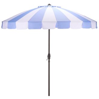 Safavieh Sombrilla de metal raya azul beb&eacute;
