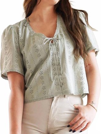 Gentle Fawn Womens Jessa Eyelet Blouse In Aloe