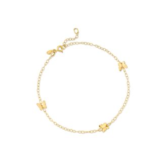 Ross-Simons Italian 14kt Yellow Gold Butterfly Station Anklet