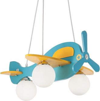 Netlighting Avion Blue And Yellow Aeroplane Pendant E14