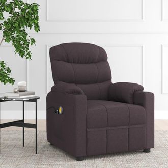 vidaXL Vidaxl - Sill&oacute;n De Masaje El&eacute;ctrico Tela Marr&oacute;n Oscuro