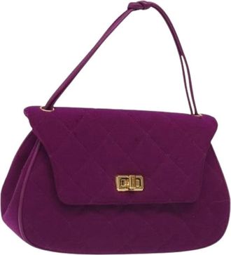 Chanel Pre-owned Handbags, female, Purple, Size: ONE SIZE Pre-owned Matelasse Cotton Handbag