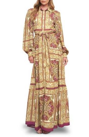 Flying Tomato Print Long Sleeve Maxi Dress in Ivory at Nordstrom Rack, Size Small