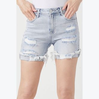 Kancan Walk On The Wild Side Shorts In Light Wash
