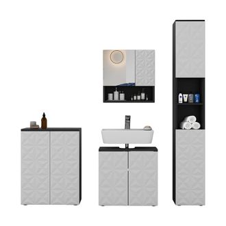 Vicco Conjunto De Muebles De Ba&ntilde;o Edge, Negro, 4 Piezas, Vicco