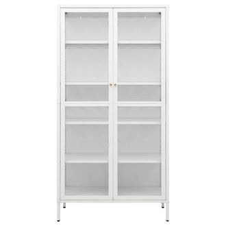 Berkfield Home Durable Display Cabinet White 90x40x180 cm Steel & Tempered Glass | Size: 90 x 40 x 180 cm