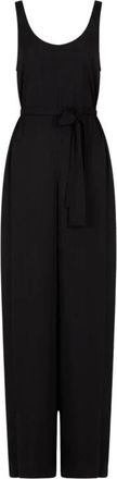 A|X Armani Exchange Zwarte mouwloze jumpsuit jurk met riem - Dames - Jumpsuits - Zwart - S - Jumpsuits & Playsuits