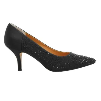 J. Rene&eacute; Womens Rishna Pump In Black Satin
