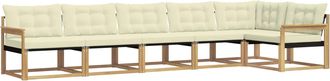 vidaXL Conjunto De Sof&aacute;s De Exterior 6 Uds. Blanco Y Crema Vidaxl