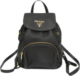 Prada Pre-owned Backpacks, female, Black, Size: ONE SIZE Pre-owned Vit.daino Backpack