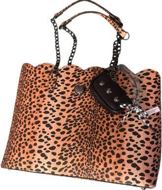 Betsey Johnson Womens Leopard Print Tote Bag In Multi