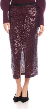 Karen Kane Sequin Midi Skirt In Eggplant